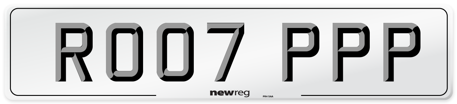 RO07 PPP Number Plate from New Reg